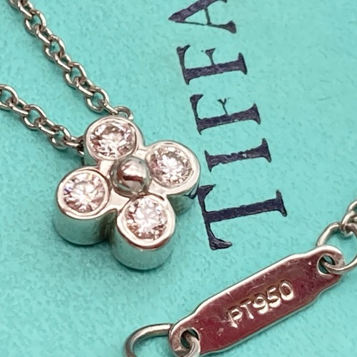 Tiffany & Co. Bezel Set Diamond Necklace 16" Platinum 950 3.0g - Picture 10 of 18