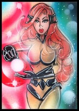 Marvel Inhumans Avengers CRYSTAL Sketch Card Painting by Bianca Thompson