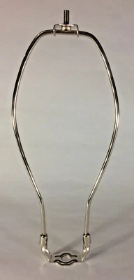 New 9" Nickel Finish Lamp HARP Shade Holder w/Base for Lamp Repair #HAR58N