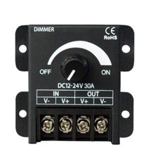 Manual Dimmer Knob Controller DC 12V-24V 30A for Single Color LED Strip Light US