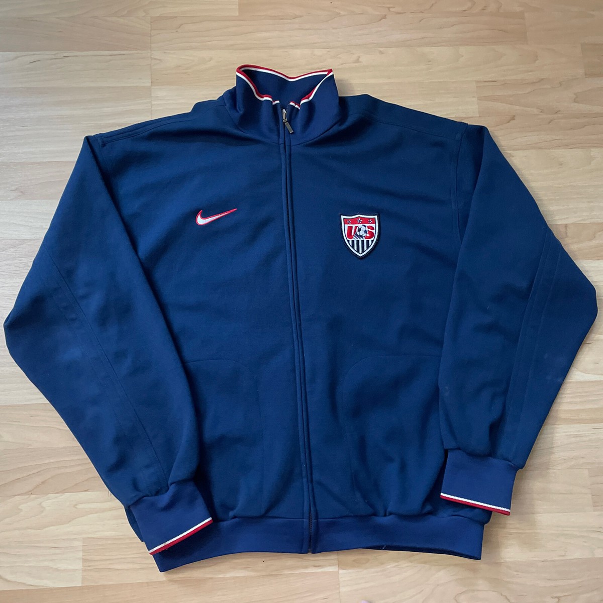 Vintage Nike Team USA Soccer Jacket Quality Front Zip Dual