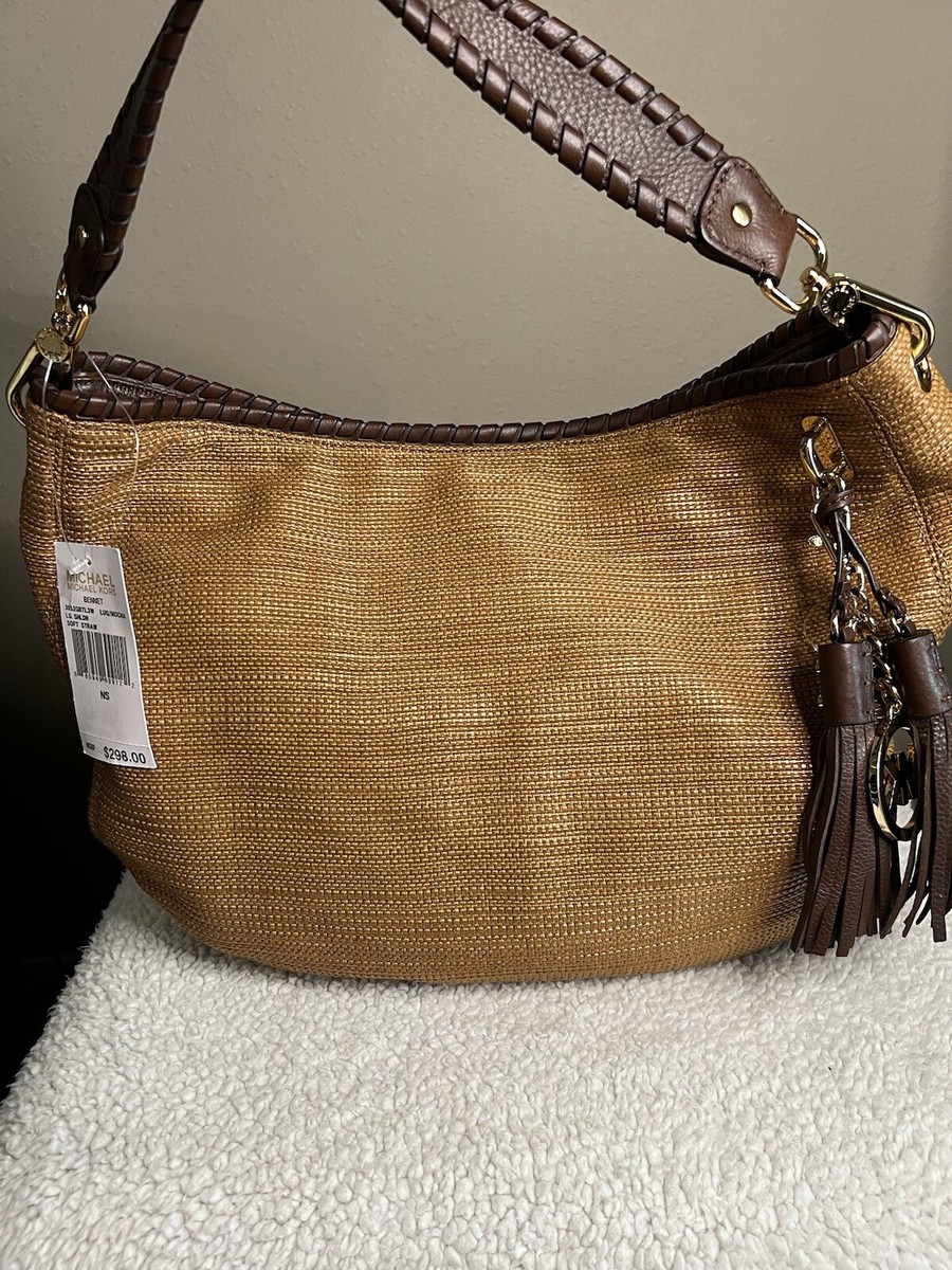 NWT Michael Kors Bennet Soft Straw Double Shoulder Strap  display picture 2