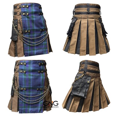 Générique Kilt Ecossais Homme Complet Gothique Jupe Plissée Médiévale