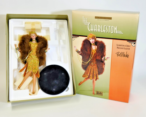 THE CHARLESTON BARBIE Porcelain Doll Bob Mackie VTG 2000 Mattel-NEW IN BOX/COA