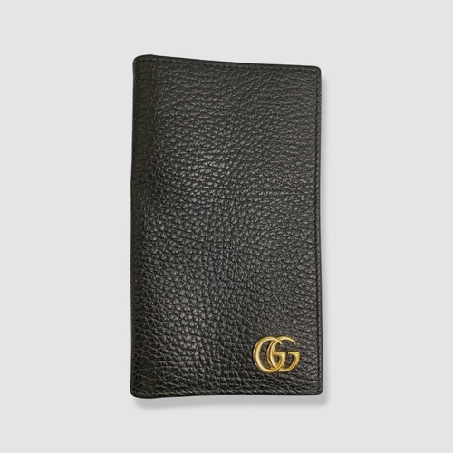 Portafoglio Gucci nero iPhone 8 GG Marmont in pelle