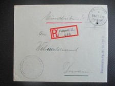 (F192) Seltener Feldpost R-Brief Kalm&uuml;ckensteppe, 370. Inf. Div. nach Dresden