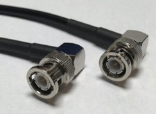 BNC Male Angle to BNC Male Angle RG58, 10 Inch Coax Cable Pigtail Jumper USA
