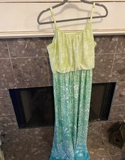 Studio Y Relaxed Fit Maxi Dress Womens Sz Med Ombre Paisley Boho Casual Sundress