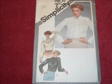    1980 SIMPLICITY 9809 - LADIES "MISS COTTAGECORE-VICTORIAN BLOUSE PATTERN  8