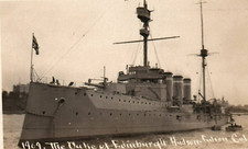 British Royal Navy RPPC Duke of Edinburgh at Hudson Fulton Celebration NY 1909