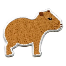 Cute Capybara Patch Large Aquatic Mammal Embroidered Iron On