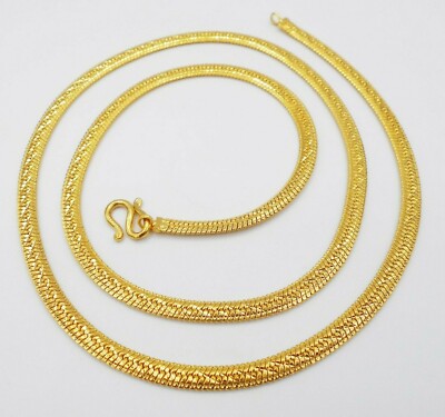 22K 23K 24K Thai Baht Yellow Gold GP Filled Necklace 24 inch 33