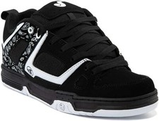 Mens DVS Gambol Skate Shoe Black White PU Nubuck