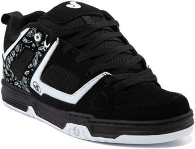 Mens DVS Gambol Skate Shoe Black White PU Nubuck