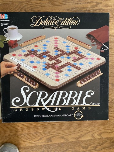 Scrabble Deluxe Edition 1989 Rotating Turntable 100% COMPLETE Mahogany Tiles - 第 4/7 張圖片