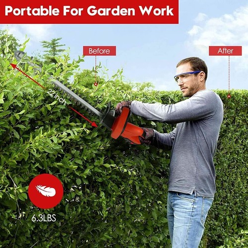 21V 22Inch Cordless Hedge Trimmer,Electric Shrub Bush Trimmer With 3.0Ah Battery - Picture 6 of 10
