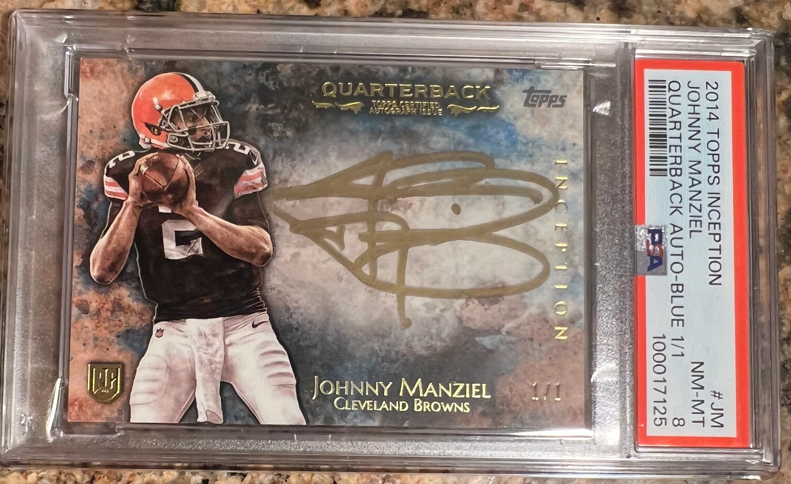 Johnny Manziel Topps Inception Quarterback Autographs #JM Blue 1/1