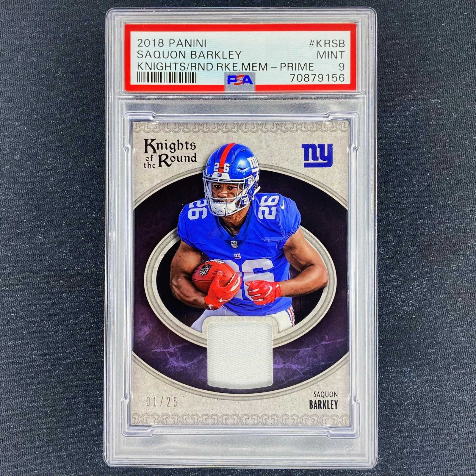 Saquon Barkley Panini Knights of the Round Rookie Memorabilia #KRSB Prime