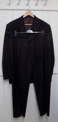 mens MARKS & SPENCER CHARCOAL WOOLMARK SUIT SIZE 48"M CHEST 40" WAIST 31" LEG - Picture 9 of 12