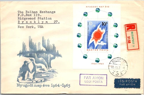 Hungary FDC 1965 Sabbath Eve / Registered Mail - Budapest - J16128
