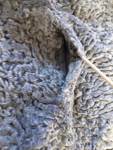 Vintage Persian Curly Lamb Feel Wool Grey Short Coat Women’s Size 50s Style - Picture 16 of 19