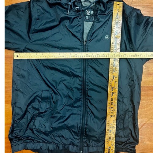 Volcom Windbreaker Jacket Lightweight Full Zip Hooded Black XL - Picture 5 of 5