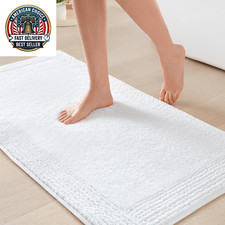 Splendor Reversible 100 Cotton Tufted Bathroom Rug-3000 GSM Hotel Quality Luxur