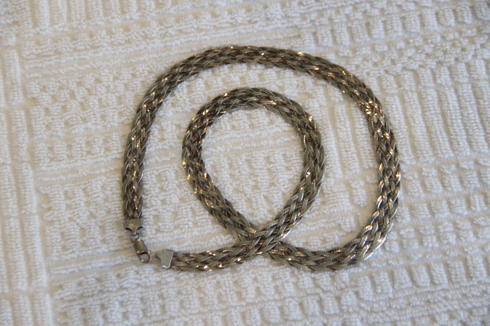 ISC Solid Sterling Silver Braided Herringbone Nec… - image 6
