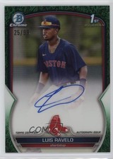 2023 Bowman Chrome Prospect Green Grass Refractor 25/99 Luis Ravelo Auto 9hx