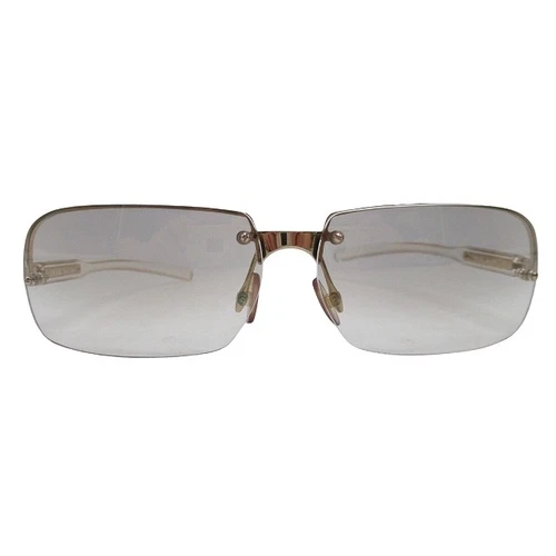 Lunettes de soleil Prada SPR 69C dorées sans monture verres carrés dégradés neuves
