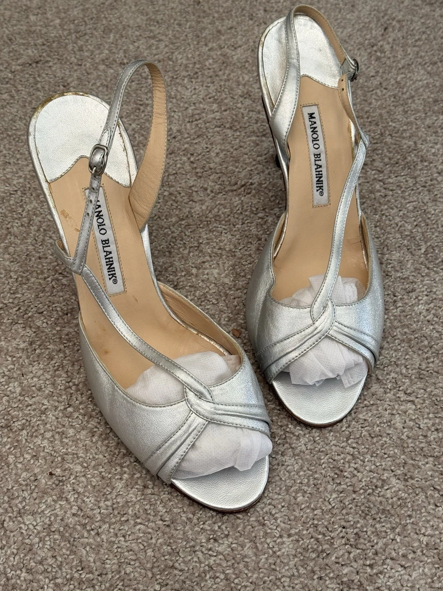 Manolo Blahnik Silver Heels for Women for sale | eBay