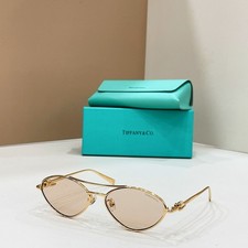 Tiffany  Co TF3117 Sunglasses 57  16-140 Gold Frame Light Brown Lens