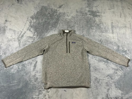 PATAGONIA BETTER SWEATER HERREN JACKE LARGE GRAU MOCK NECK 1/4 ZIP PULLOVER (LESEN