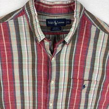 Vintage Ralph Lauren McMeel Short Sleeve Plaid Button-Down Shirt Y2K 90's