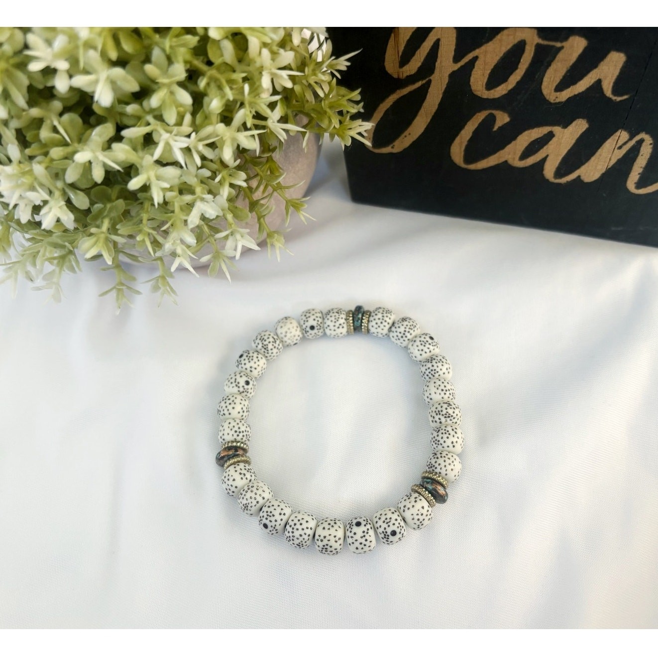 Boho Neutral Beaded Bracelet Set Stackable Stretc… - image 4