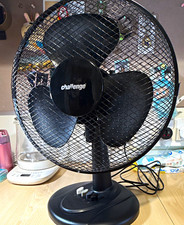 Challenge 12in Black Oscillating Desk Fan, 3 Speed Push Button, 40W