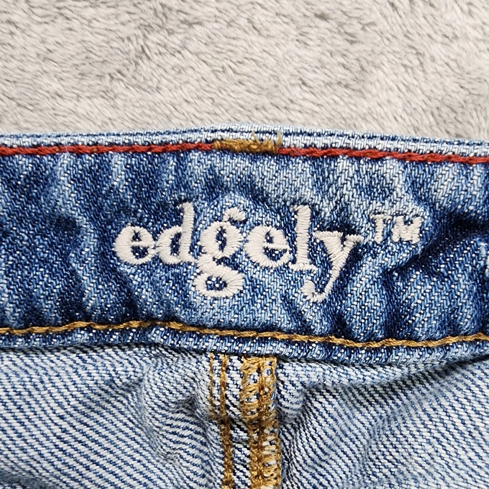 Pantalones Cortos Maurices Edgely Para Mujer 0 Azul Tiro Alto Desgastados Corte Elastizado Denim Foto 3 de 4