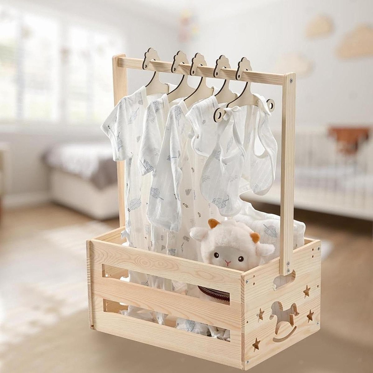 10x Kids Wooden Hangers Baby Clothes Rack Home Decor Novelty Baby