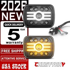 7x6 5x7" LED headlight DRL Hi/Lo beam Fit International Harvester 9400i 9200