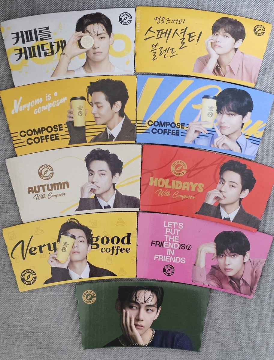 BTS V TAEHYUNG X COMPOSE Collaboration 10 of Coffee Cup Sleeve