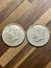 2 1964 Silver Kennedy Half Dollars - 90% Silver 2 Coins Total!