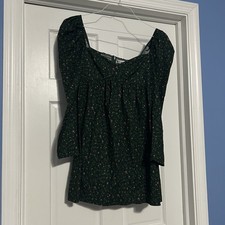 Reformation size 2 Kenzi dress green floral long sleeve mini dress fall cottage