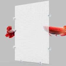 2 Pack Fish Tank Divider with Suction Cup, Aquarium Divider Plastic Cuttable Gri