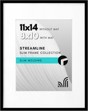 Americanflat 11x14 Picture Frame with - Use 8x10 For Mat, Black