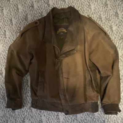 Adventure Bound Originals Brown Men's LEATHER Jacket Size S Regular Solid Short 