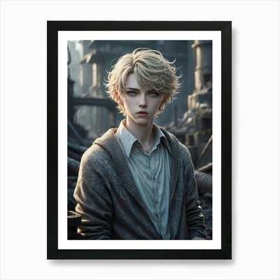 Default Anime Style Setting Post Ap Framed Wall Art Poster Canvas Print Picture