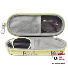 Double Eyeglasses Case, Dual Glasses Sunglasses Organizer with Plum Bossom