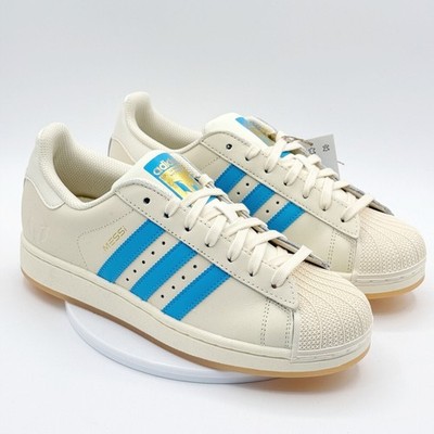 Adidas Superstar Messi Size 7.5 Mens Cream White/Semi-Burst Blue JQ2156, NEW