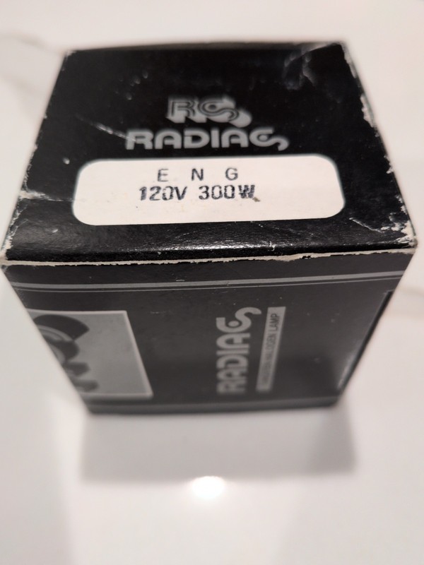 RS Radiac Projection Lamp Tungsten Halogen ENG 300W 120V