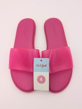 Cat  Jack Sawyer Jelly Slides Girls Size 4   Pink Sandals Summer Shoes NWT 